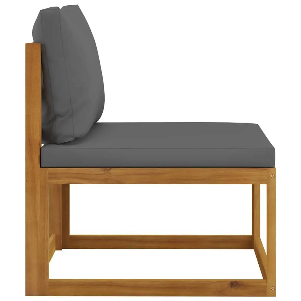 3-Seater Garden Sofa Outdoor Furniture with Cushion Solid Acacia Wood Grey