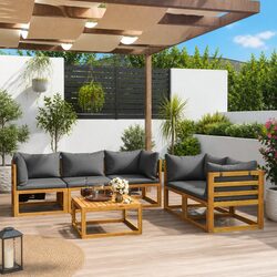 Practical 6-Piece Garden Lounge Set for Outdoor Comfort