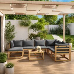Practical 8-Piece Modular Lounge Set for Outdoor Use