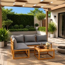 Versatile 5-Piece Outdoor Lounge Set for Any Patio