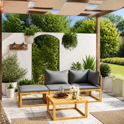 Practical 4 Piece Lounge Set for Garden Enjoyment