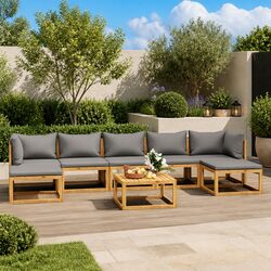 Practical 8 Piece Lounge Set for Outdoor Gatherings
