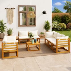 9-Piece Lounge Set: Perfect for Gardens and Patios
