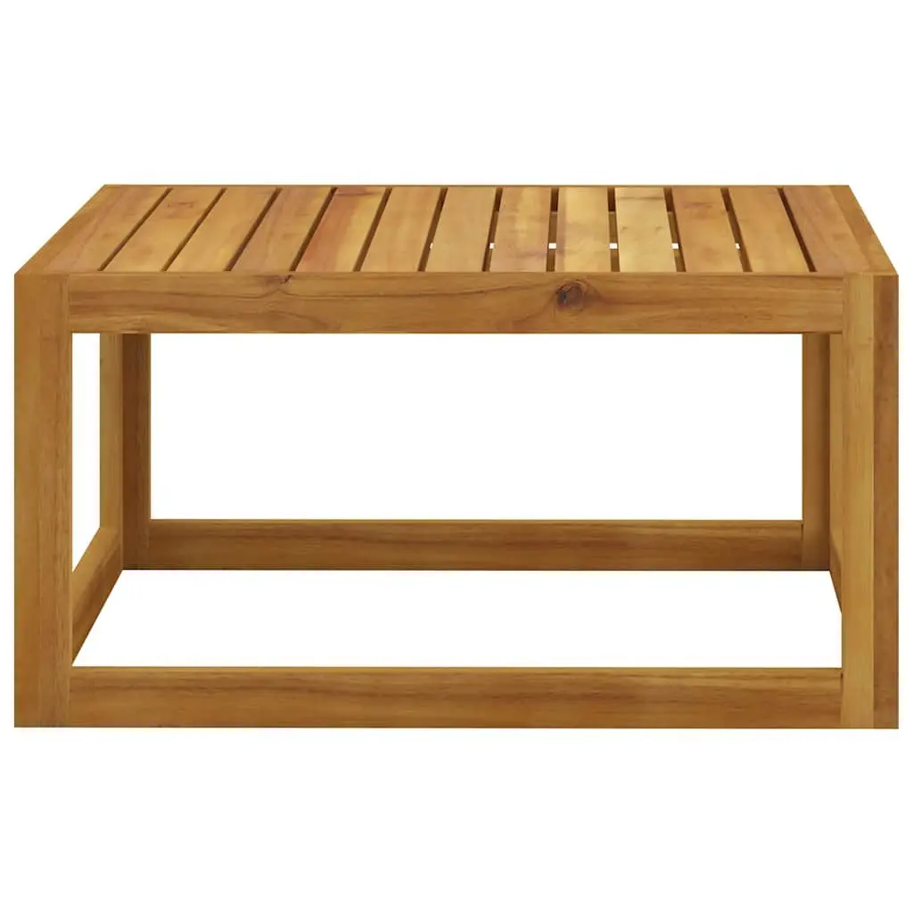5 Piece Outdoor Lounge Set Solid Acacia Wood Cream Modular Sofa Coffee Table with Cushions