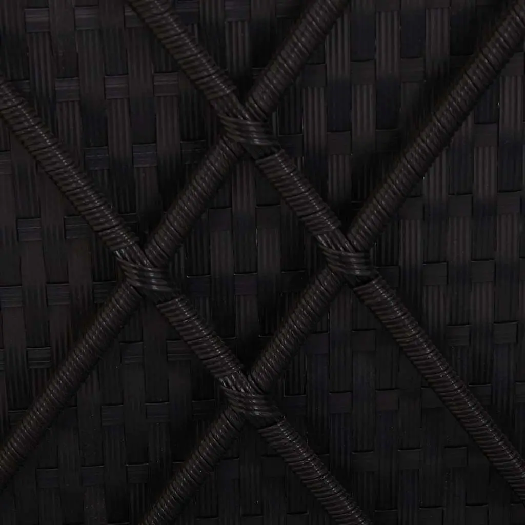 3 Piece Sun Lounger Set PE Rattan Adjustable Backrest Black