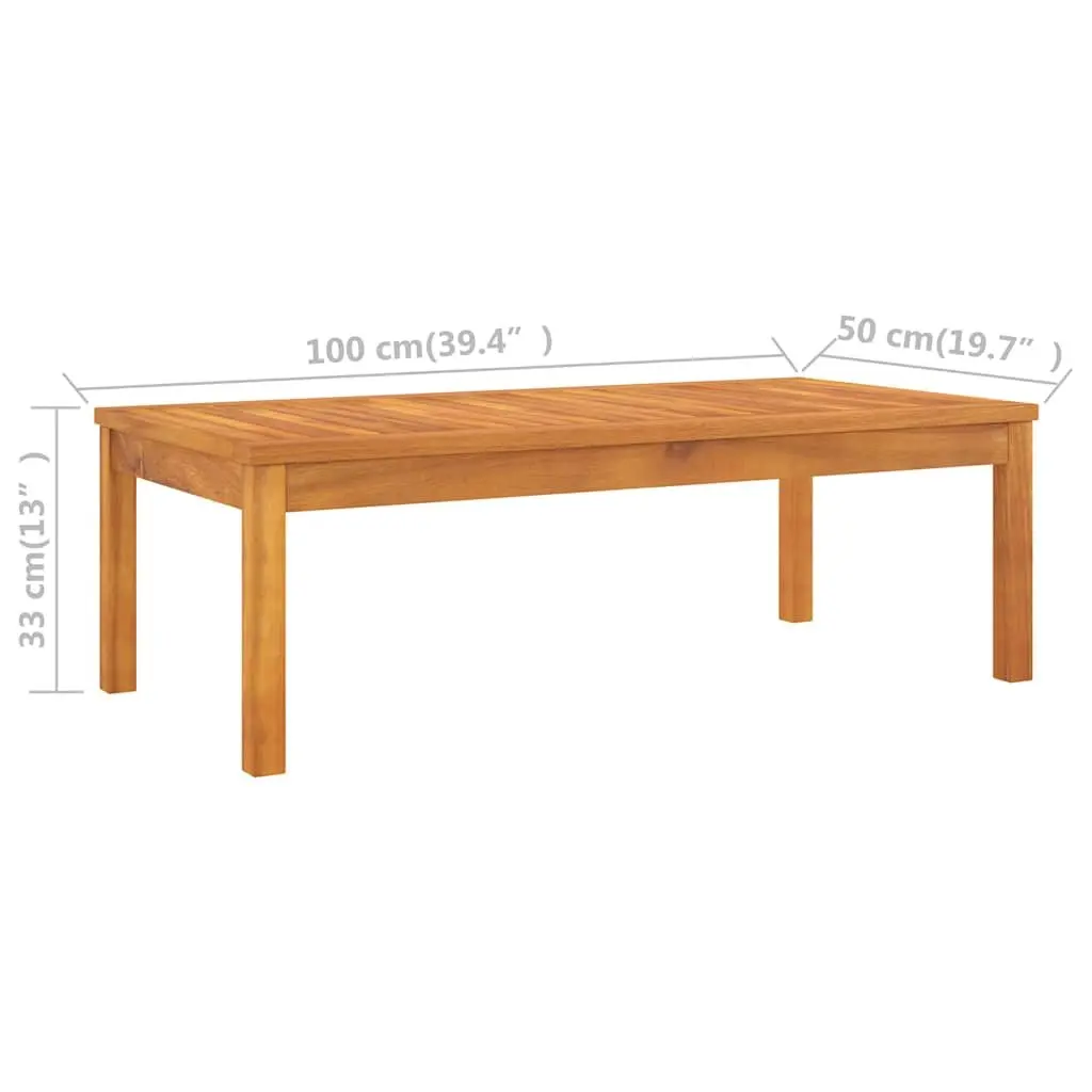 5 Piece Garden Lounge Set Outdoor Furniture Acacia Wood Sofa Coffee Table Grey