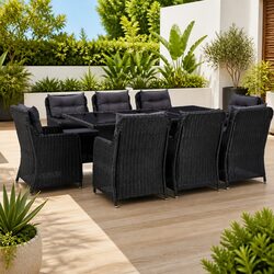 9-Piece Outdoor Dining Set for Garden and Patio Use
