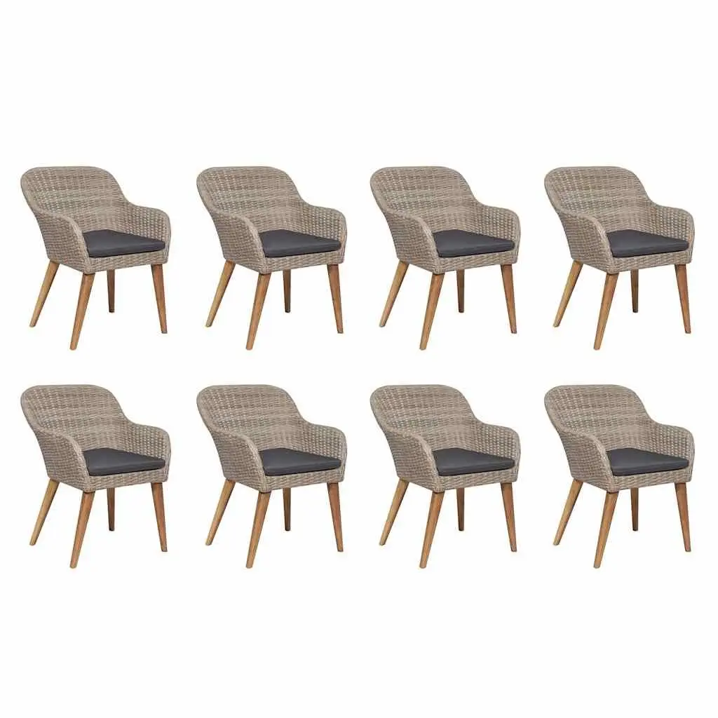 9-Piece Outdoor Dining Set in Brown