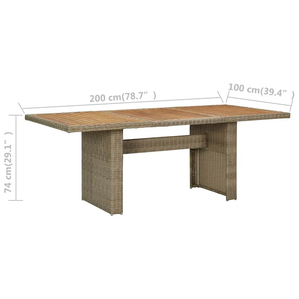9-Piece Outdoor Dining Set in Brown