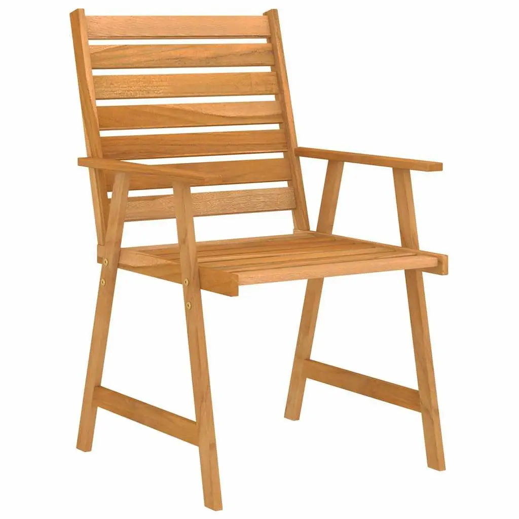 5 Piece Garden Dining Set Solid Acacia Wood Table and Chairs Brown