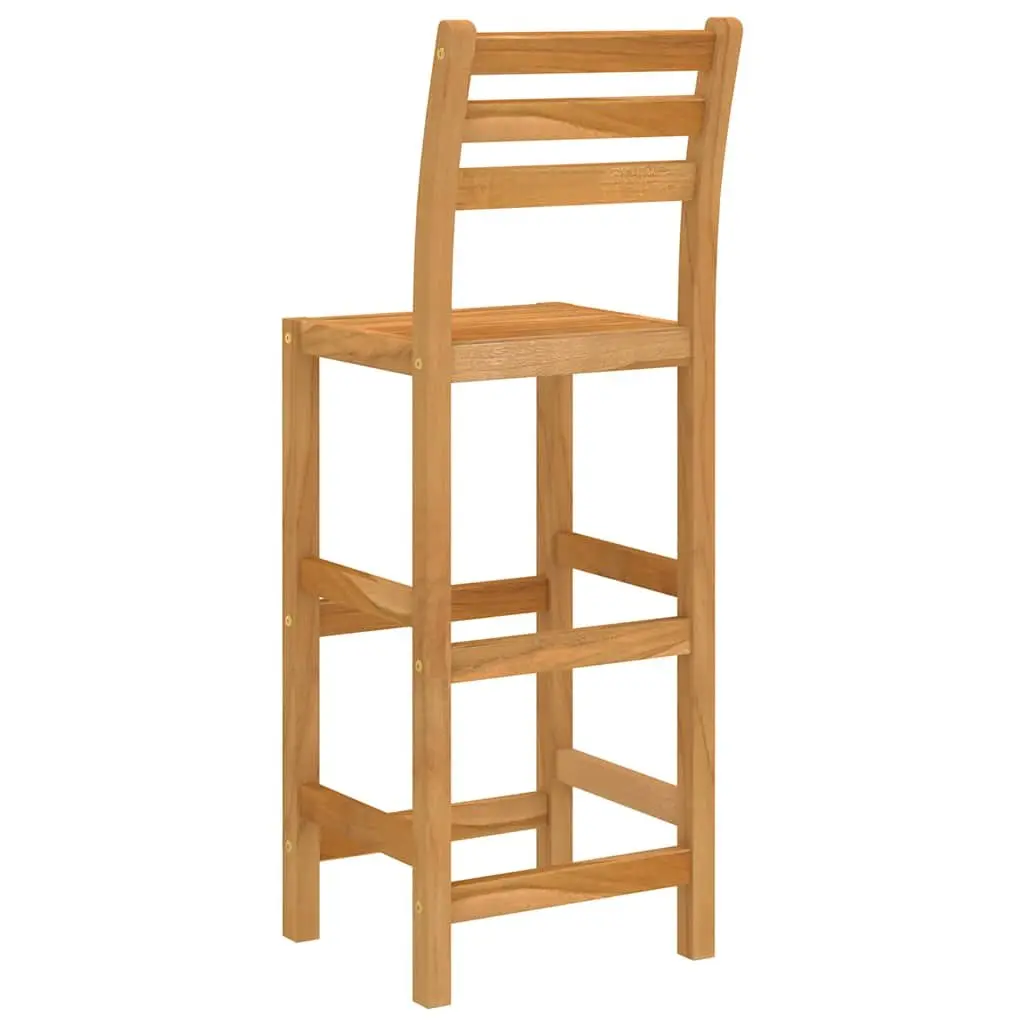 5 Piece Acacia Wood Bar Set Brown Stools Patio Garden Furniture Outdoor