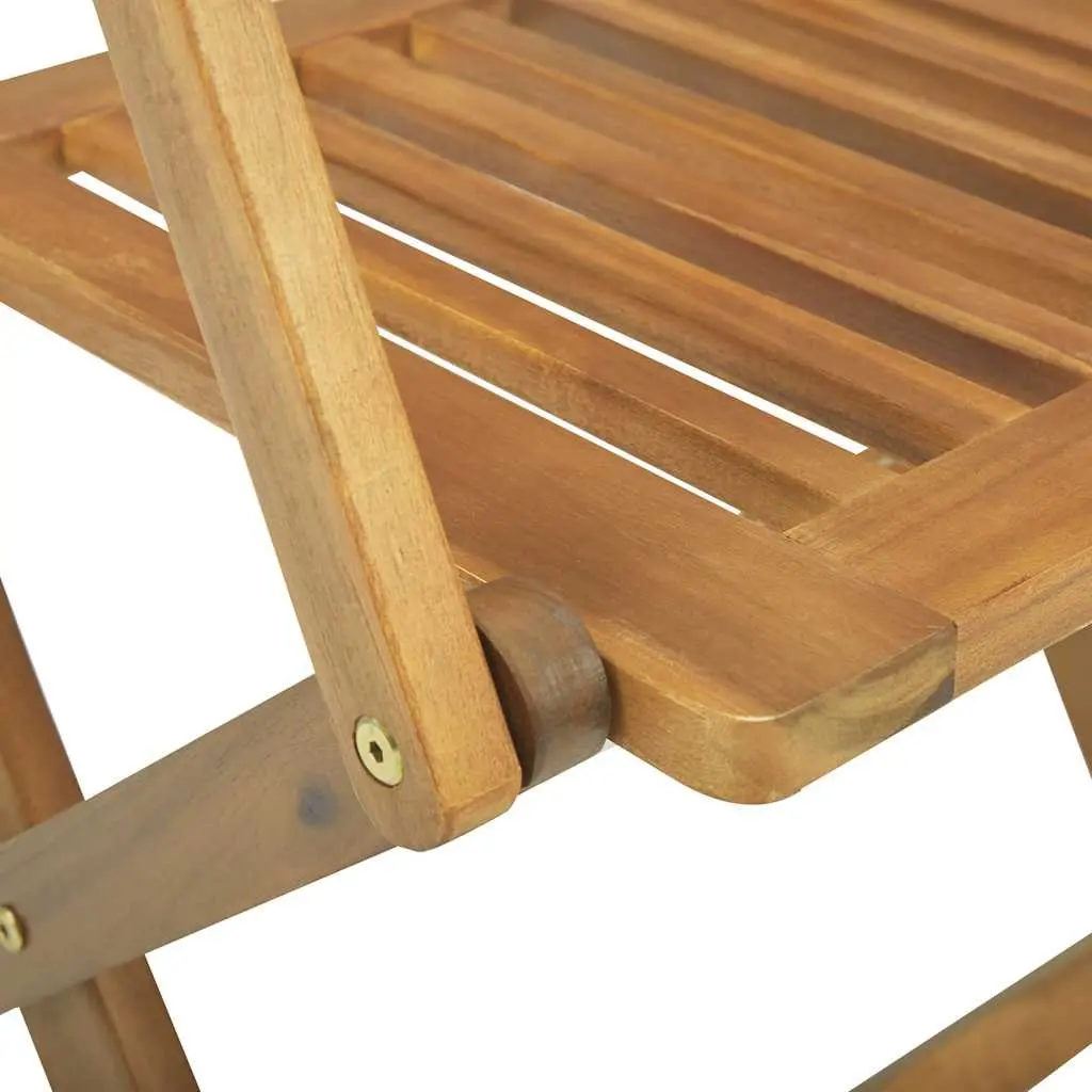 4 Piece Bistro Set Outdoor Furniture Foldable Wooden Table Chairs Patio Garden