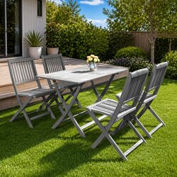 Practical 5 Piece Garden Dining Set for Family Gatherings