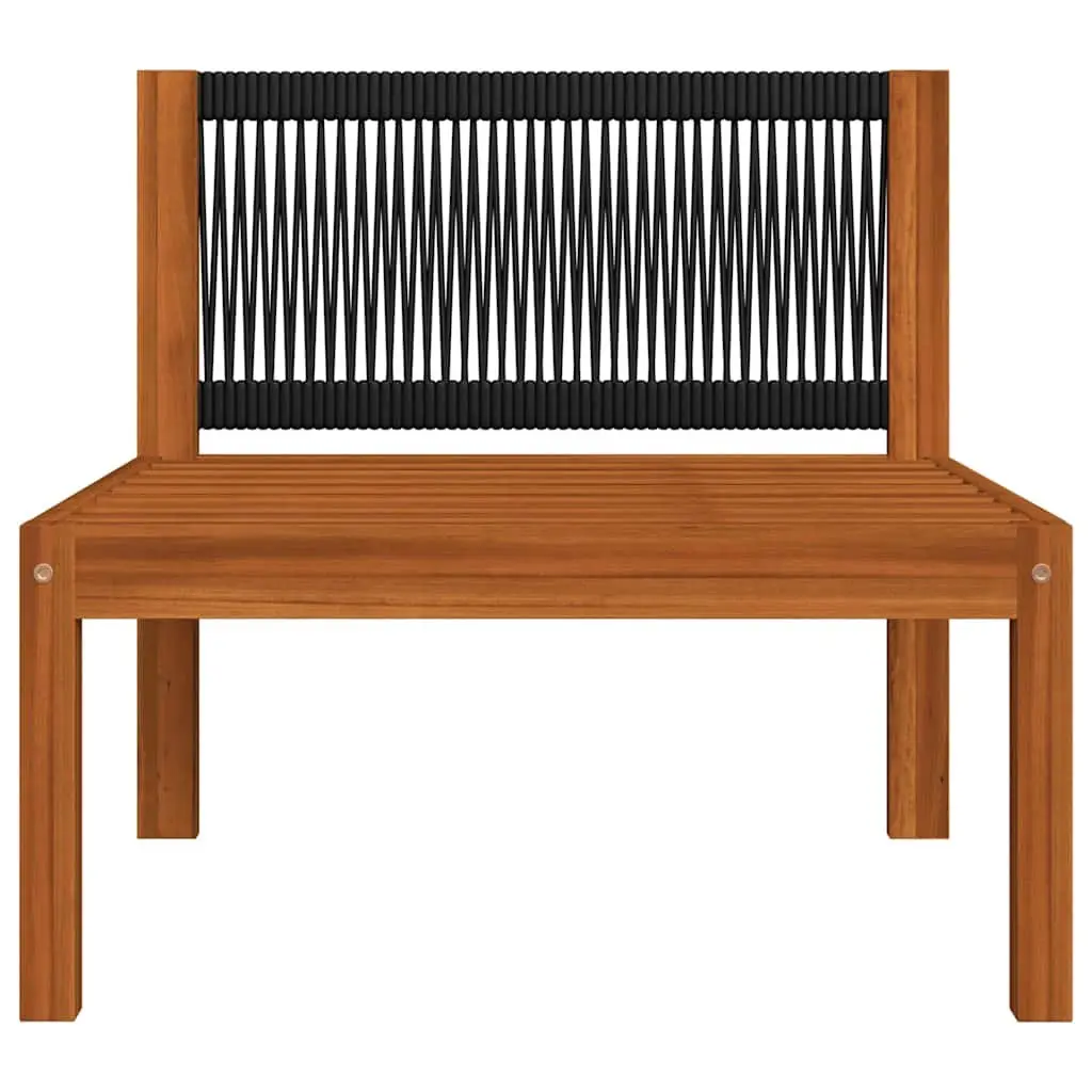Garden Lounge Set Solid Acacia Wood 8 Piece Outdoor Furniture with Rope Backrest White