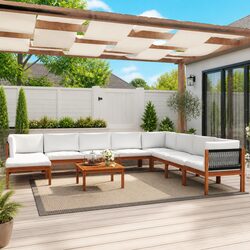 Functional 9-Piece Lounge Set for Your Outdoor Space
