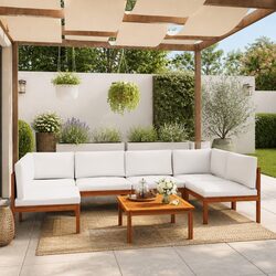 Versatile 7 Piece Outdoor Lounge Set with Comfortable Cushions