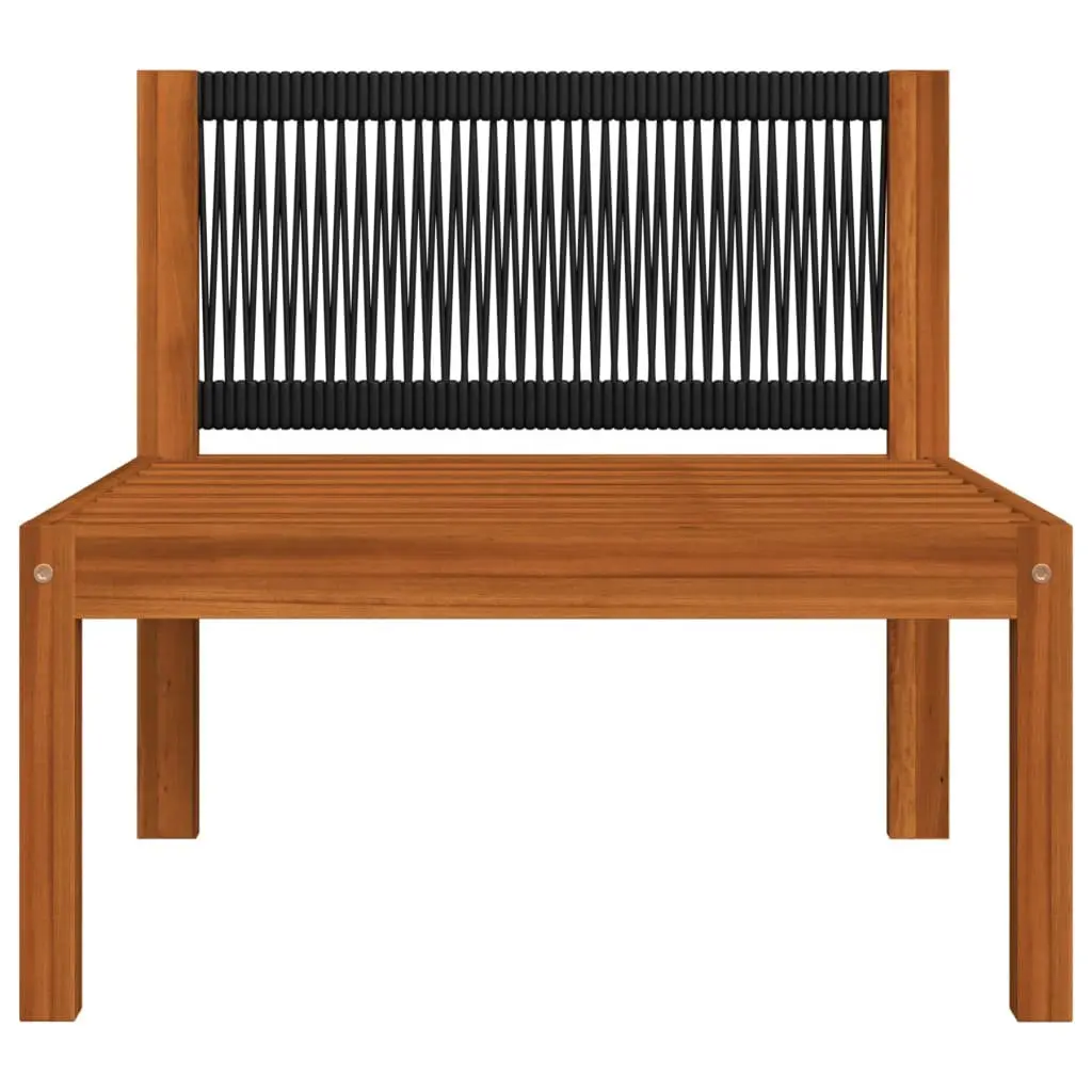 7 Piece Lounge Set Outdoor Furniture Solid Acacia Wood Rope Weave Backrest White