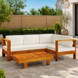 Practical 5 Piece Acacia Wood Garden Lounge Set for Your Home