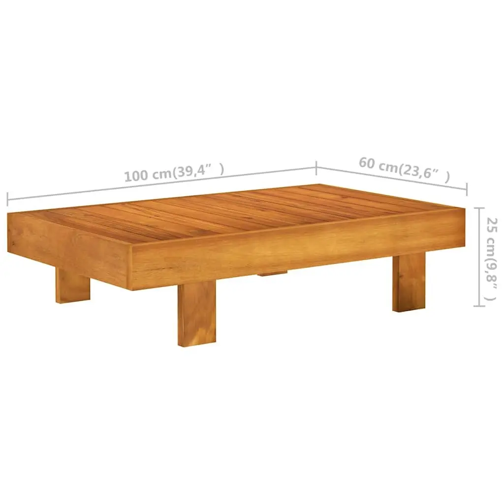 Garden Lounge Set 8 Piece Outdoor Furniture Acacia Wood with Grey Cushions