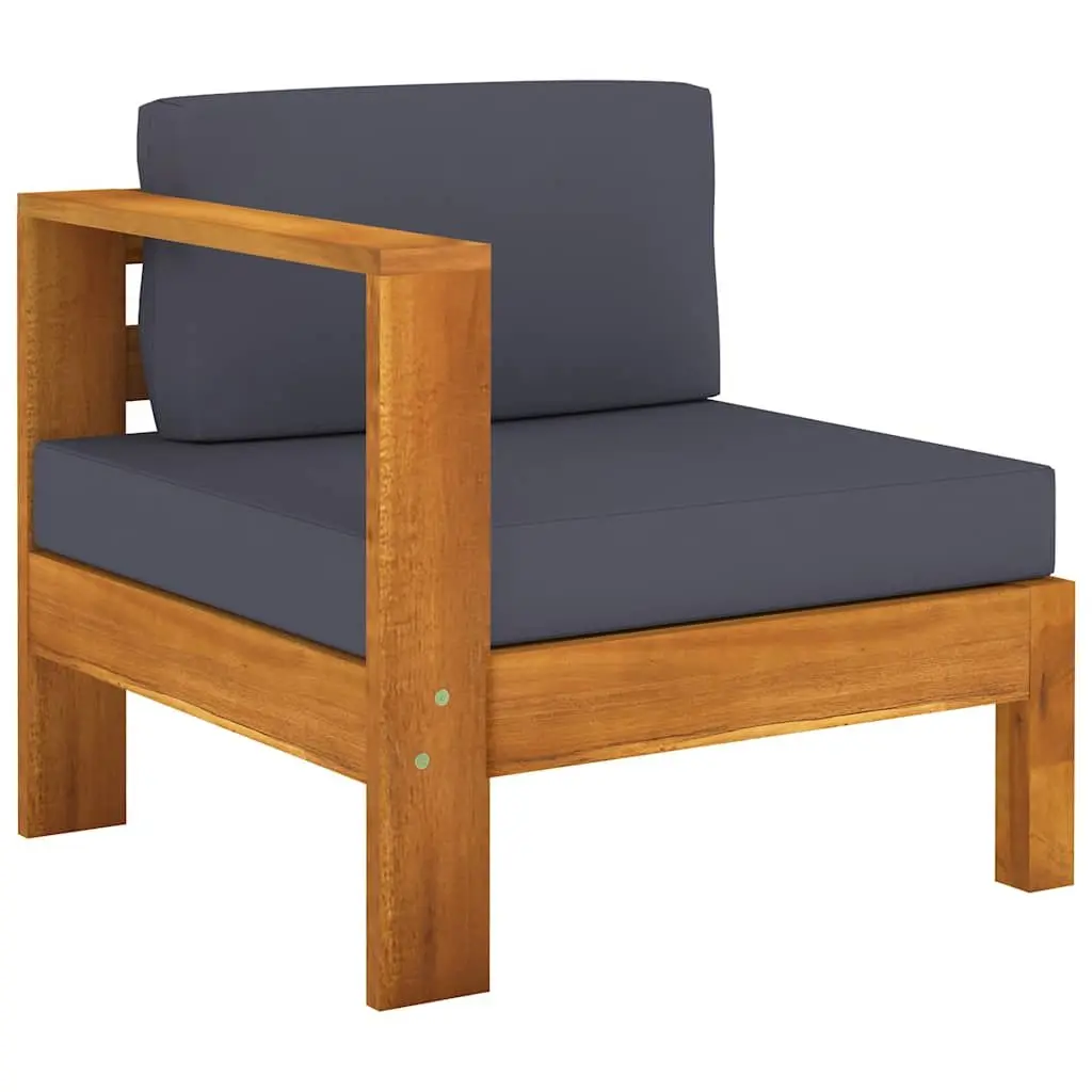 7 Piece Outdoor Garden Lounge Set Solid Acacia Wood Grey Cushions