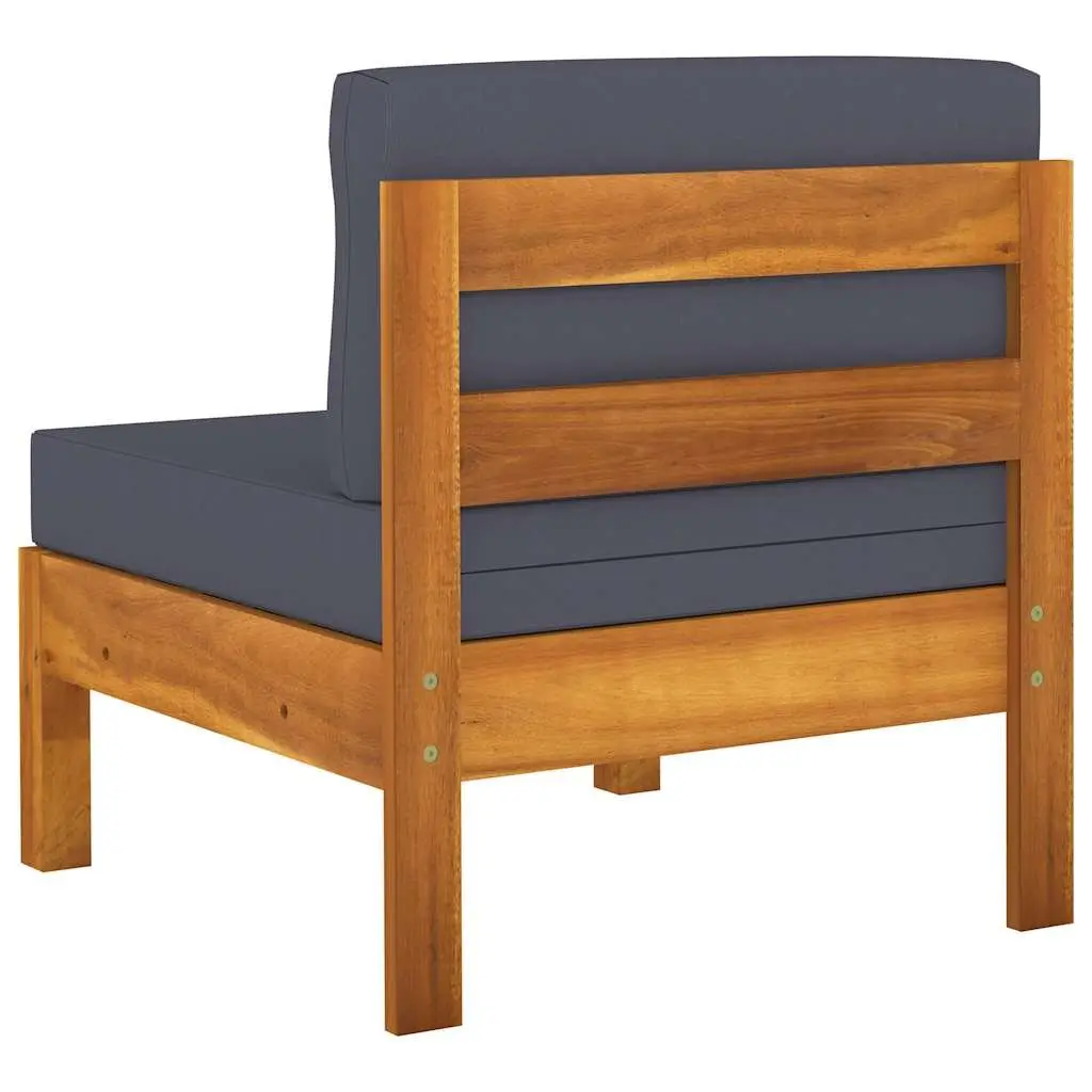 Outdoor Furniture Set Acacia Wood 6 Piece Patio Lounge with Cushions Grey