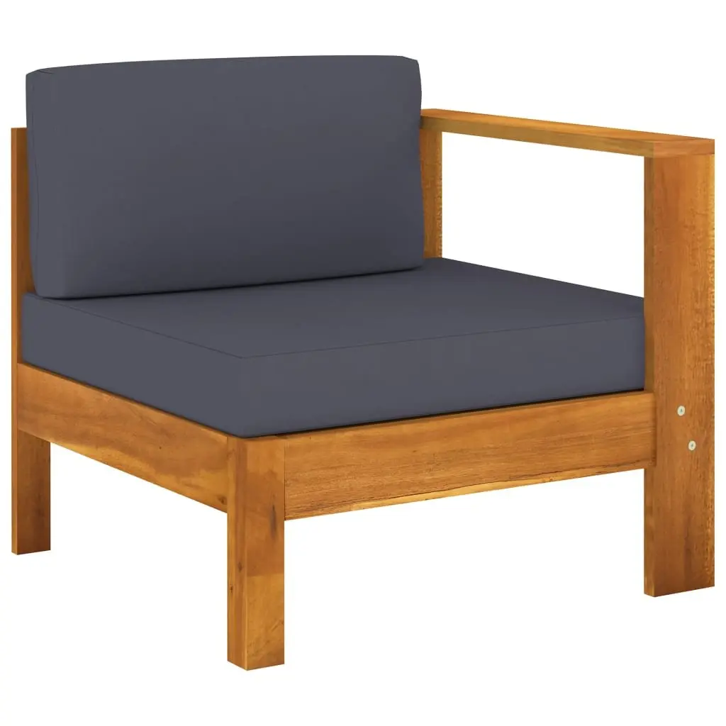 Garden Lounge Set 8 Piece Outdoor Furniture Patio Acacia Wood Grey Cushions