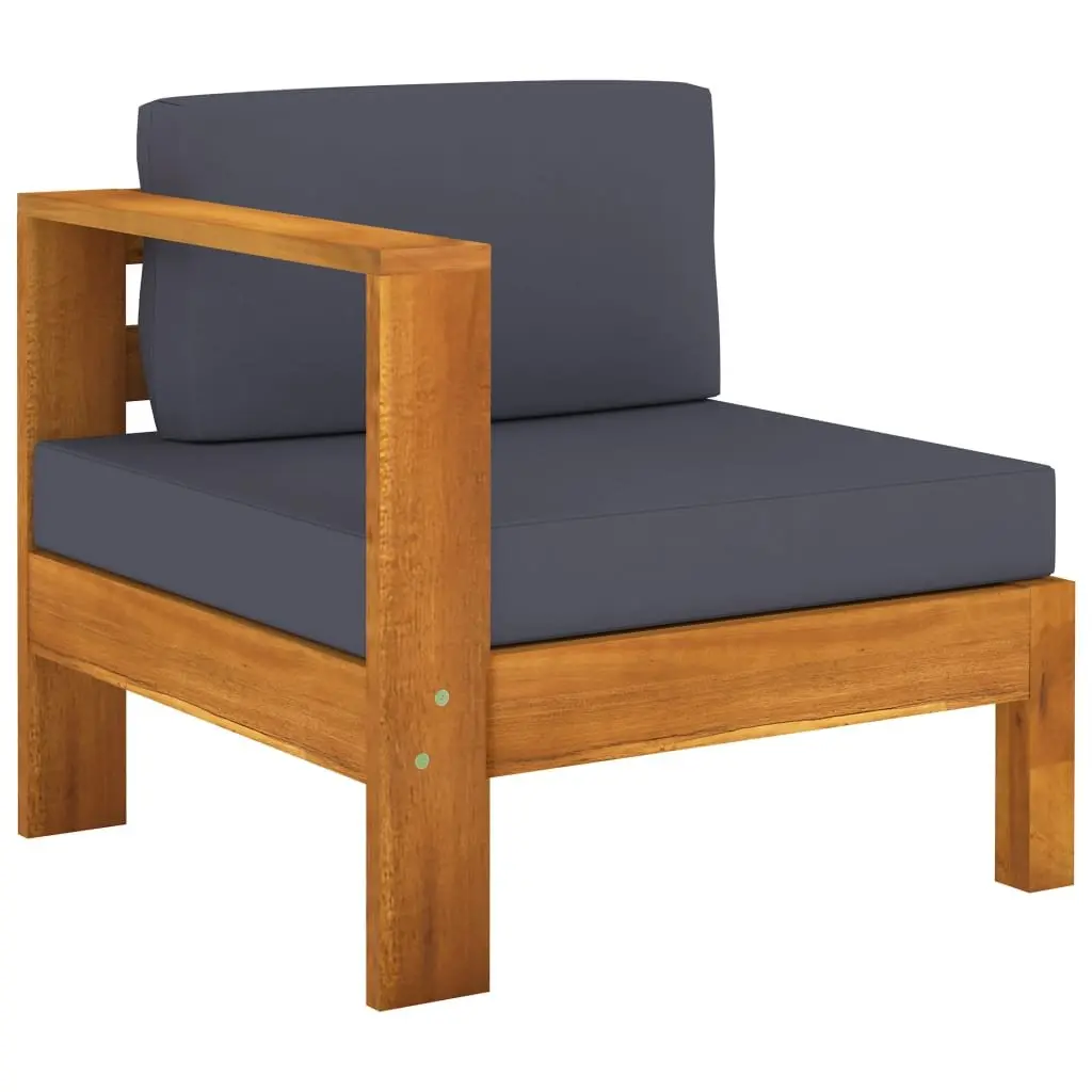 Garden Lounge Set 8 Piece Outdoor Furniture Patio Acacia Wood Grey Cushions