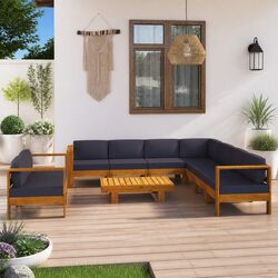 Practical 9-Piece Garden Lounge Set for Relaxation