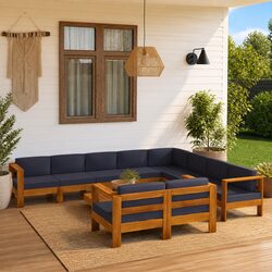 Practical 10-Piece Outdoor Lounge Set for Family Gatherings