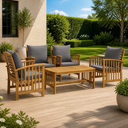 Versatile 5 Piece Garden Lounge Set with Comfortable Cushions
