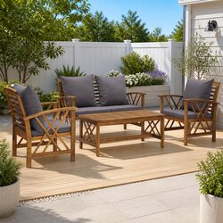 Practical 4-Piece Lounge Set for Your Outdoor Retreat