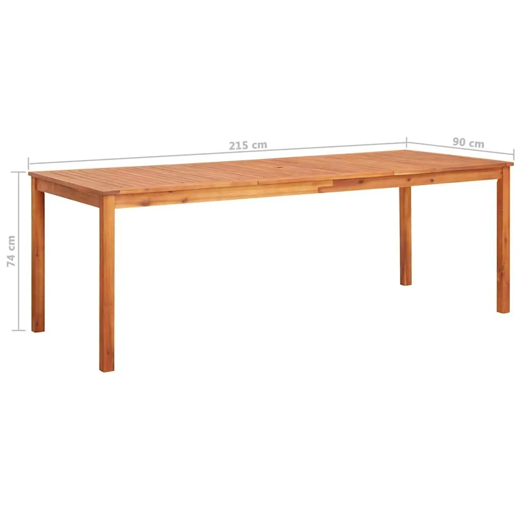 9PieceGardenDiningSetOutdoorFurnitureGreySolidAcaciaWoodTableandChairswithCushions