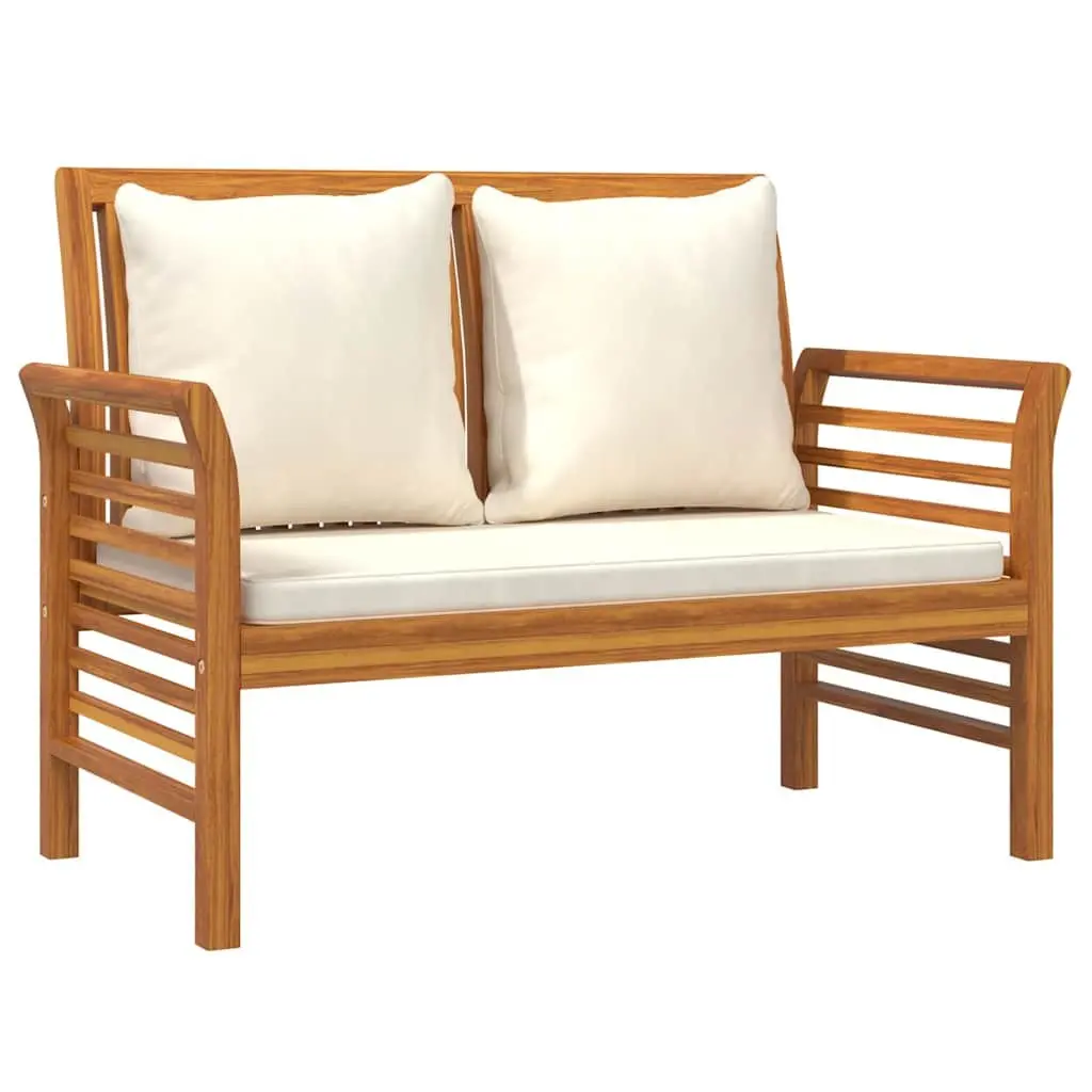 4 Piece Outdoor Lounge Set Solid Acacia Wood Brown Furniture with Cushions