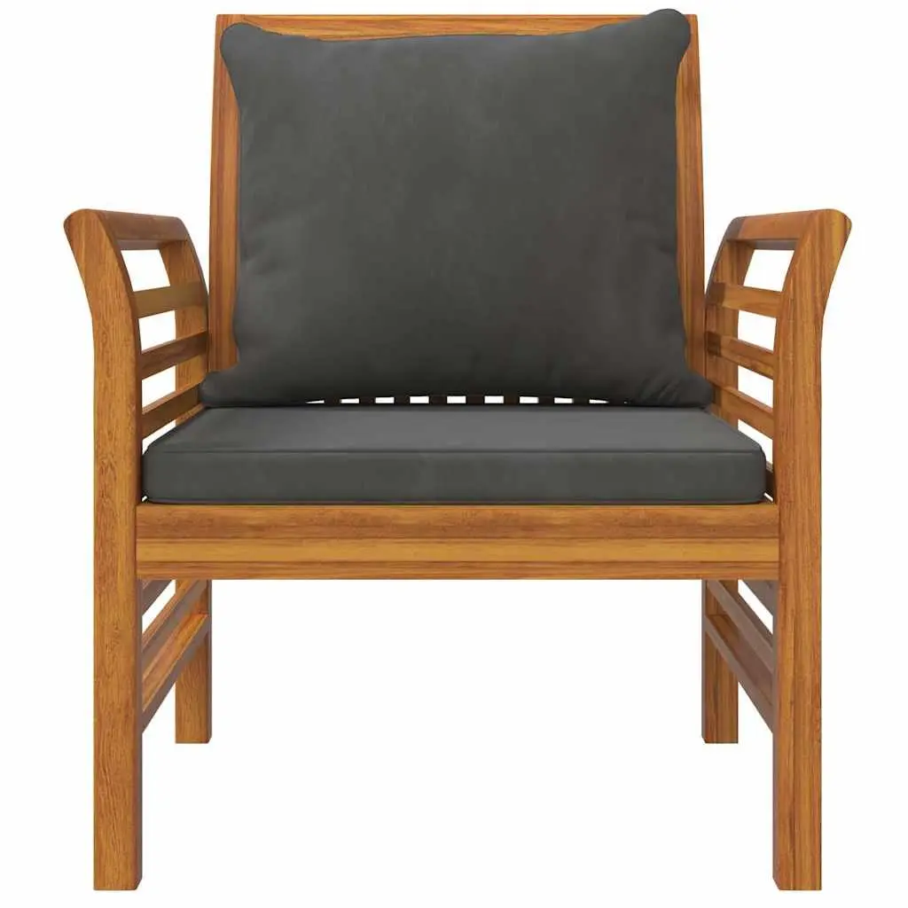5 Piece Outdoor Garden Lounge Set Solid Acacia Wood Brown with Cushions