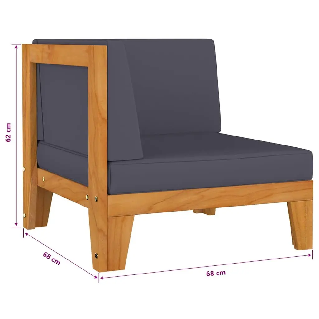 Garden Lounge Set 7 Piece Outdoor Furniture Grey Solid Wood Cushions Patio