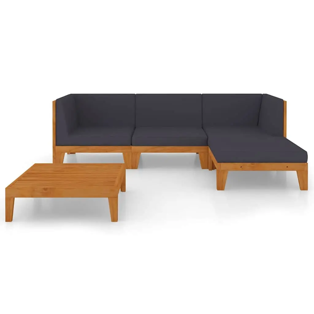 Garden Lounge Set 5 Piece Outdoor Furniture Patio Seating with Cushions Grey