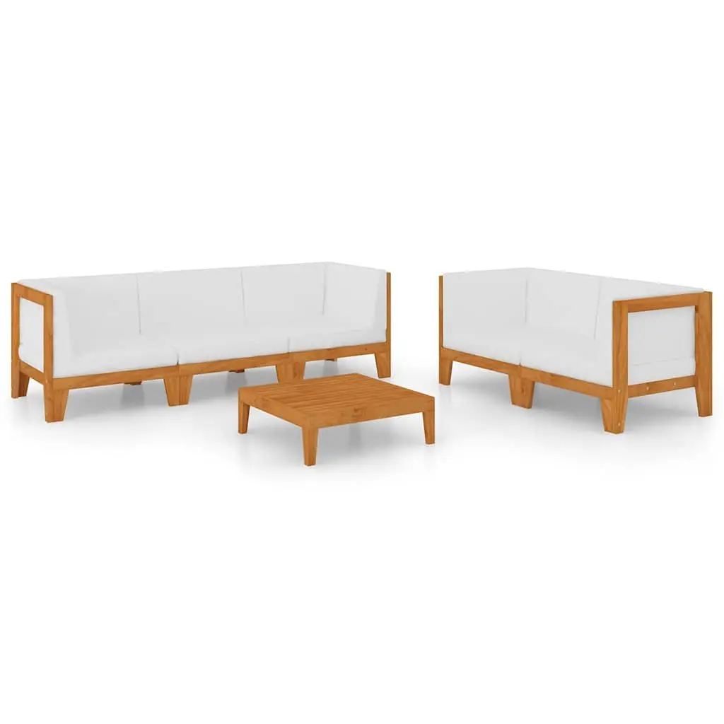 Garden Lounge Set 6 Piece Outdoor Furniture Patio Sofa with Cushions White