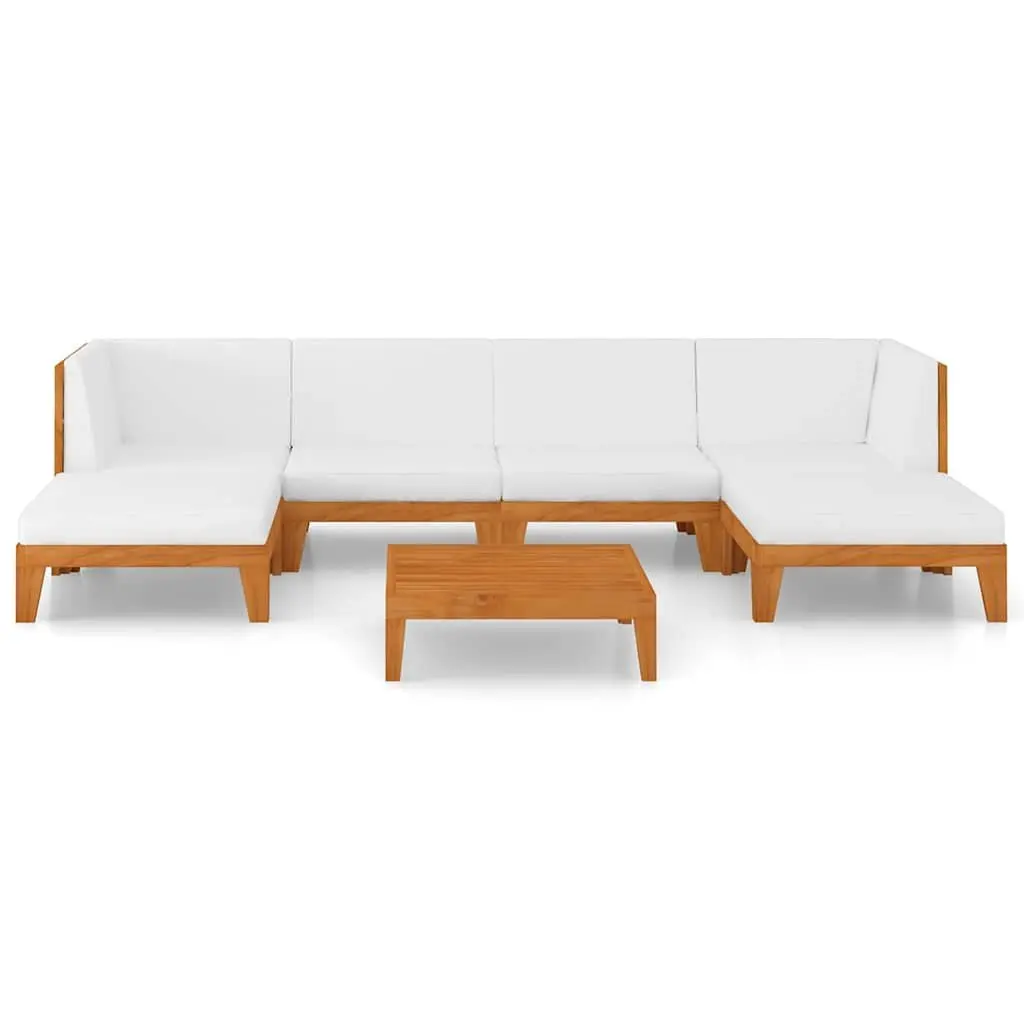 Garden Lounge Set 7 Piece Outdoor Furniture with Cushions Solid Acacia Wood