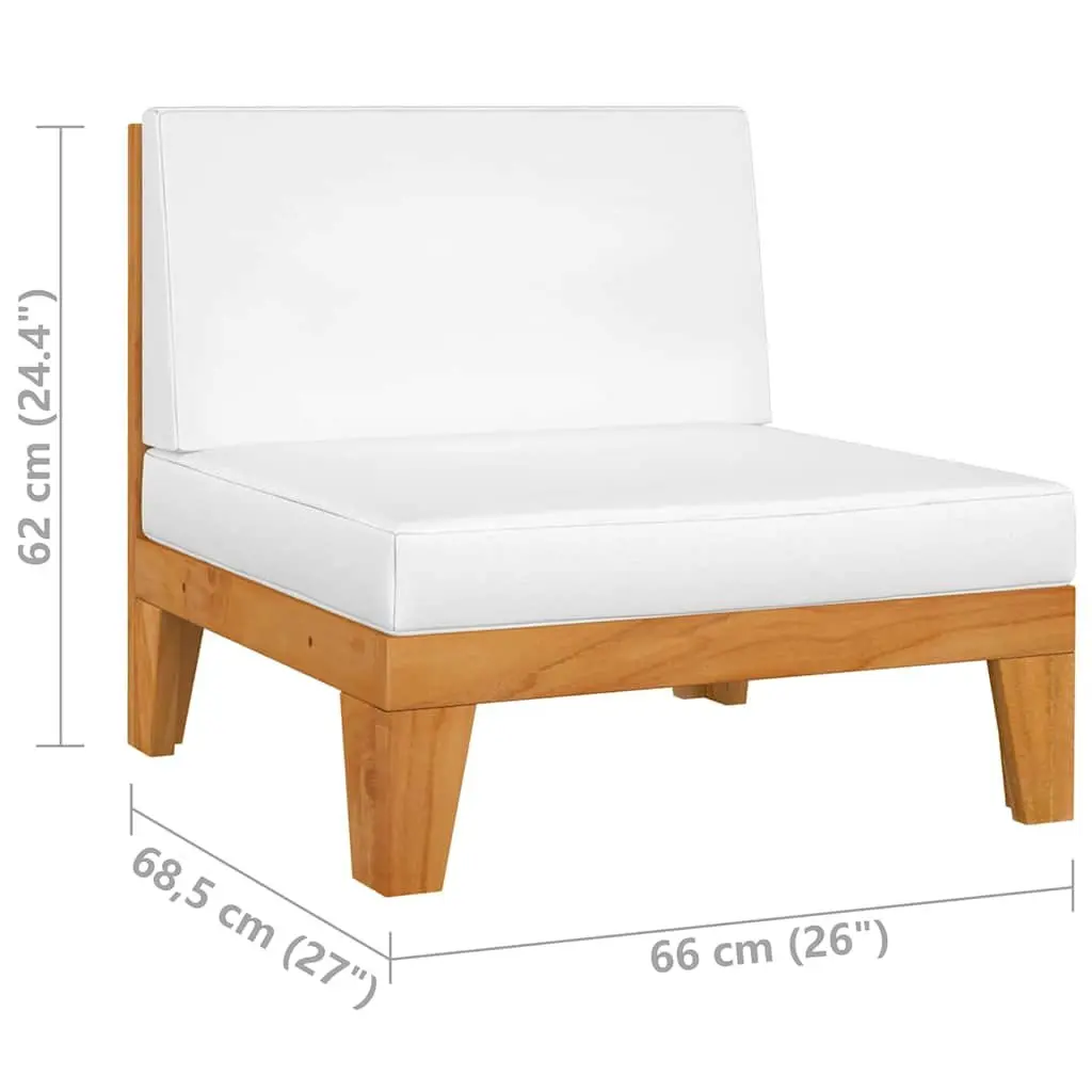 Garden Lounge Set 7 Piece Outdoor Furniture with Cushions Acacia Wood White