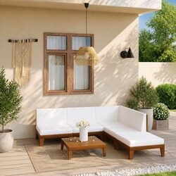 Garden Lounge Set 6 Piece Outdoor Furniture with Cushions Solid Wood Modular