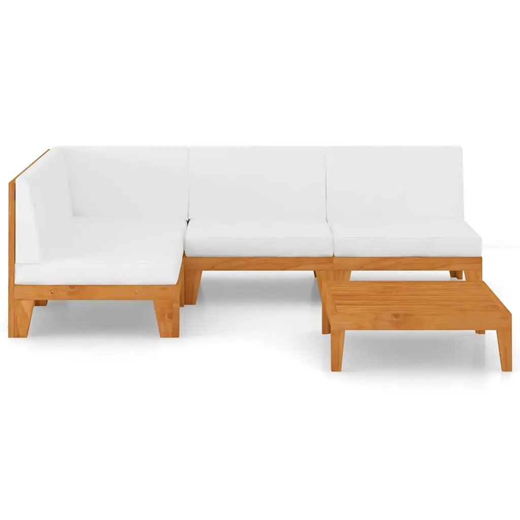 5 Piece Garden Lounge Set Outdoor Furniture with Cushions Solid Wood Patio