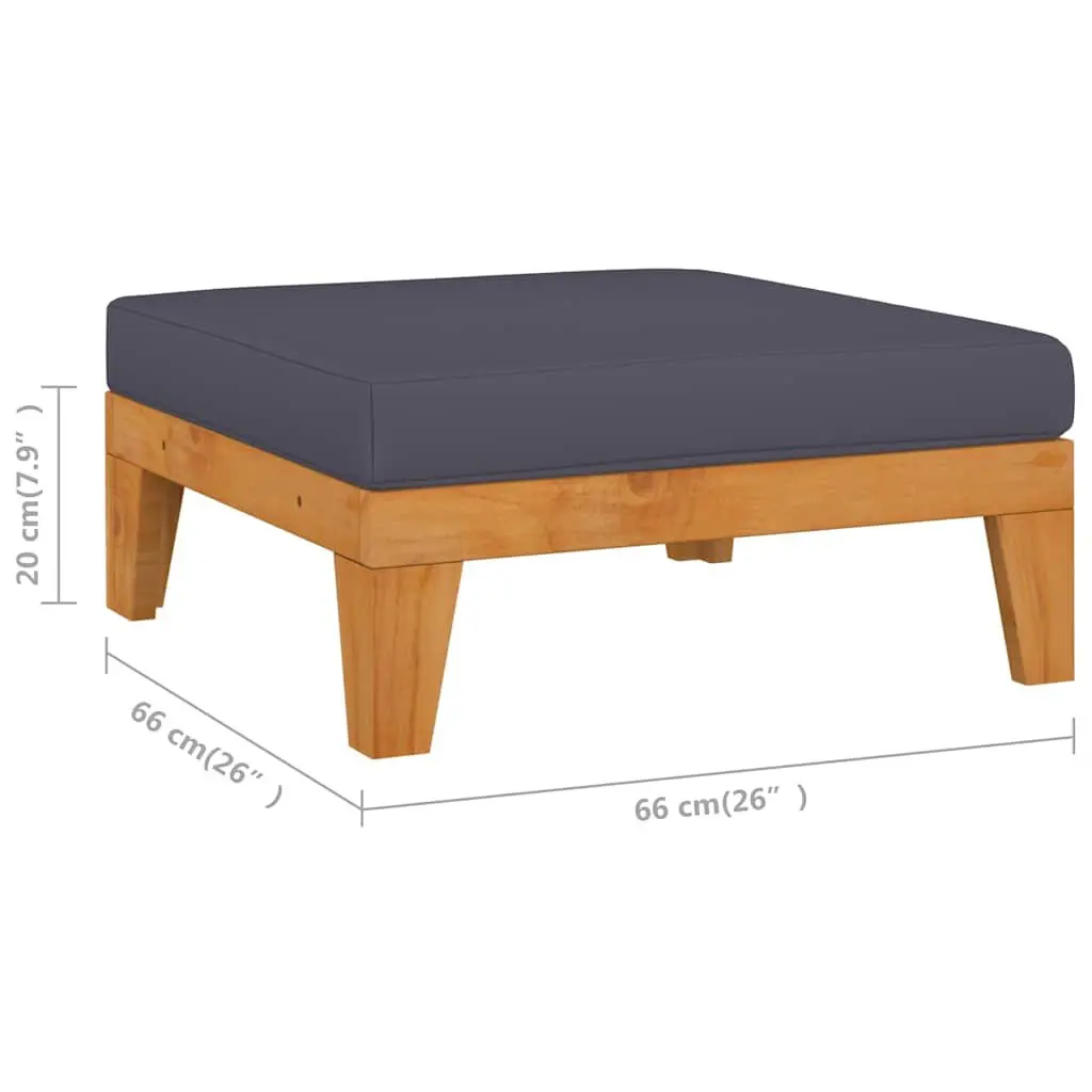 Garden Lounge Set 8 Piece Outdoor Furniture Grey Cushioned Acacia Wood Patio