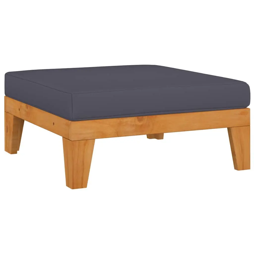 Garden Lounge Set 8 Piece Outdoor Furniture Grey Cushioned Acacia Wood Patio