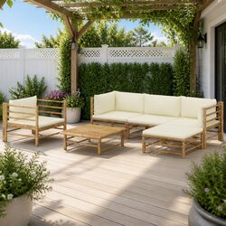 Practical 6-Piece Bamboo Lounge Set for Your Patio