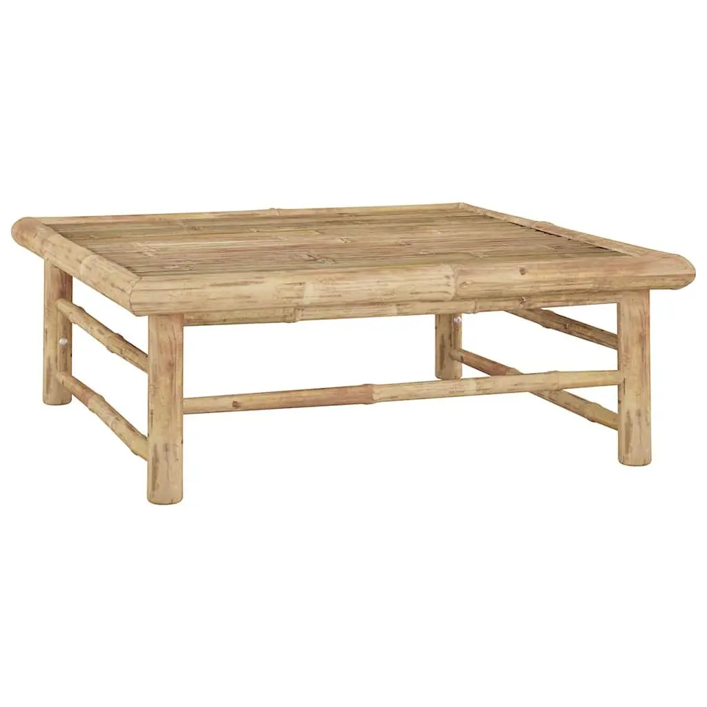 Garden Lounge Set Bamboo Modular 6 Piece Outdoor Furniture Patio Seating Cream
