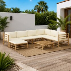 Ideal 8 Piece Bamboo Lounge Set for Your Garden
