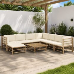 Practical 9-Piece Bamboo Lounge Set for Any Outdoor Space