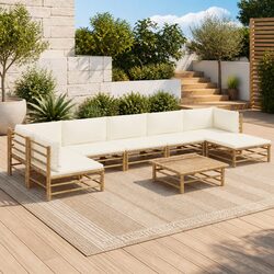 Versatile 8 Piece Bamboo Lounge Set for Any Outdoor Setting