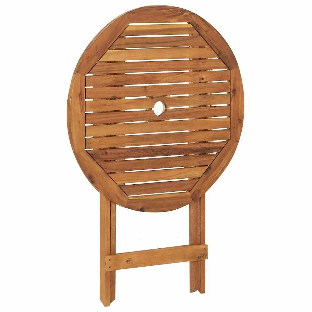 3 Piece Folding Garden Dining Set Outdoor Table Chairs Brown Wood Patio