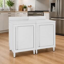 Stainless Steel Commercial Work Table Cabinet 120x60x96cm Kitchen Storage